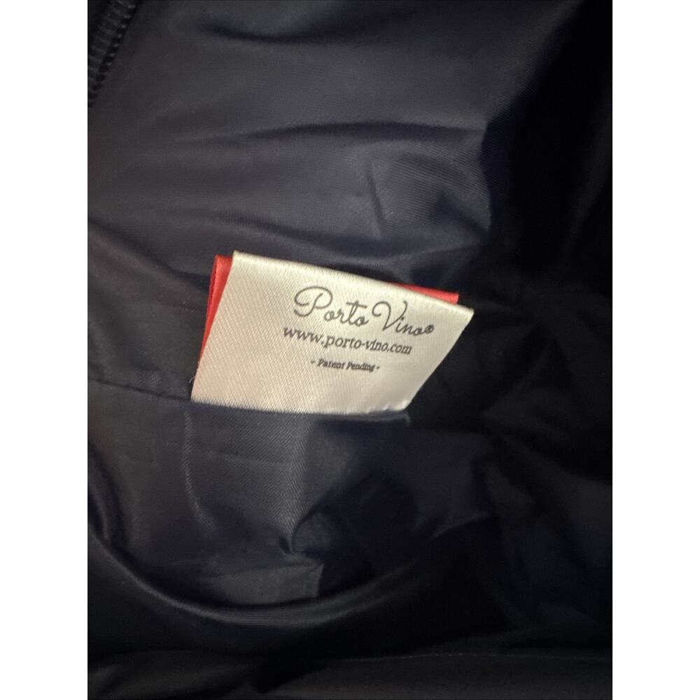 PortoVino Wine Tote Bag Purse Blue & White Canvas w/ Hidden Spout & Wine Bladder - Picture 8 of 9